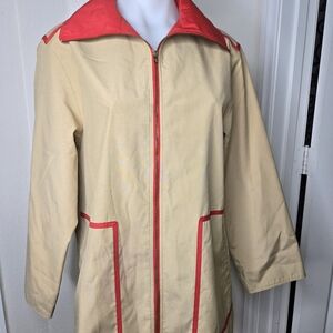 Bonnie Cash Weatherwear For Russ Taylor Beige Jacket with Red Accents